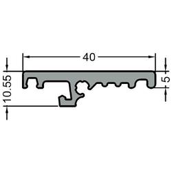 Gutmann Abdeckprofil, ATR, 40 B L 6000mm, zum Einschieben blank (VE= 6 Meter)