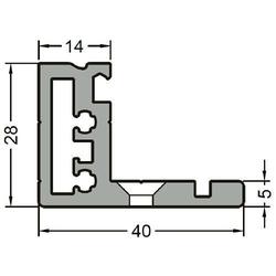 Gutmann Grundprofil, GTR, 40 L 6000mm, zum Anschrauben blank (VE= 6 Meter)