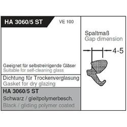 Gutmann Fenster Verglasungsdichtung, HA 3060/5ST-N schwarz außen, zum Einklemmen, EPDM/APTK (VE= 100 Meter)