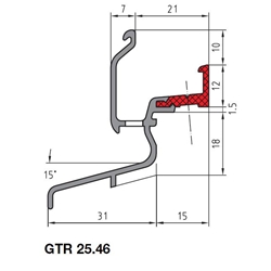 Thermo-Regenschutzschiene GTR 25.46 BC0 EV1 (601) Nr. 20028054 (260056 601 03)