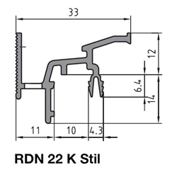 Regenschutzschiene RDN 22 K Stil AU blank (000) Nr. 20033614 (211054 000 03)