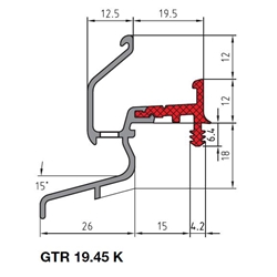 Thermo-Regenschutzschiene GTR 19.45 K BC4 bronze (644) Nr. 20028027 (260009 644 03)