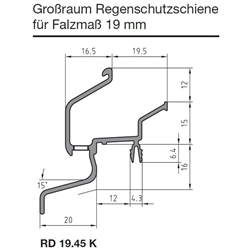 Thermo-Regenschutzschiene RD 19.45 K RAL 9016 weiß (931) Nr. 20029843 (211023 931 03)