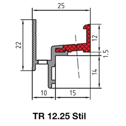 Thermo-Regenschutzschiene TR 12.25 Stil AU blank (000) Nr. 20028046 (260047 000 03)