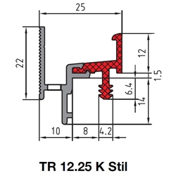 Thermo-Regenschutzschiene TR 12.25 K Stil AU blank (000) Nr. 20028047 (260048 000 03)