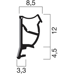 Fensterdichtung mit Faden AFK 2054-LG/2 Lichtgrau 12/3mm, Spule a 200 Meter