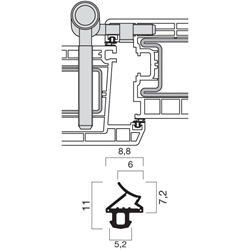 Dichtung für KF-Haustür SF 3529-SC/2 Schwarz, Silikon für Flügel/Rahmen a 150 Meter für Kömmerling, Trocal, Gealan, Aluplast, Brügmann, Salamander