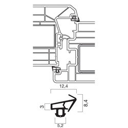 Dichtung für KF-Haustür SF 3549-LG-2 Lichtgrau, Silikon für Flügel, Krt. a 150 Meter für Kömmerling, Trocal, Gealan, Aluplast, Brügmann, Salamander