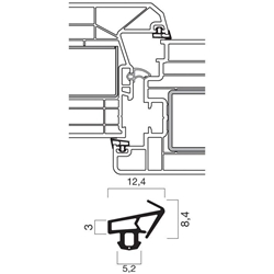 Dichtung für KF-Haustür SF 3549-SC-2 Schwarz, Silikon für Flügel, Krt. a 150 Meter für Kömmerling, Trocal, Gealan, Aluplast, Brügmann, Salamander