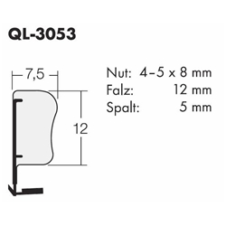 Fensterdichtung Q-Lon braun Falzhöhe 12mm, Nutbreite 4-5mm Nr. 3053-0-400