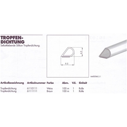 Silikon Tropfendichtung braun selbstklebend (für Renovierung) Nr. 6102506