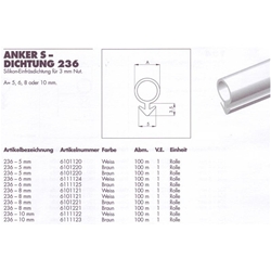 Silikon-Einfräsdichtung Profil 236/6mm, braun, Ankersteg (für Renovierung) Nr. 6102531