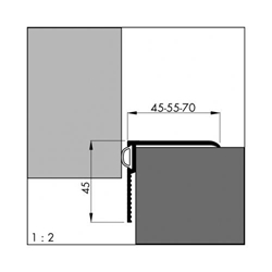 Bodenschwellendichtung ARP 70 a 900mm Alu-silberfarbig eloxiert Nr. 0501134