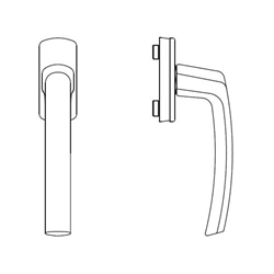 Fenstergriff Harmony ohne Stift, 10/12mm Nocken RAL8019 braun Nr. 54133