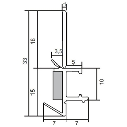 Dichtleiste SA-Plus HPF mit Anschlag + Klebekante für Innen und Außen mit selbstkl. Dichtung 2500mm Nr. 111121 AWA.3