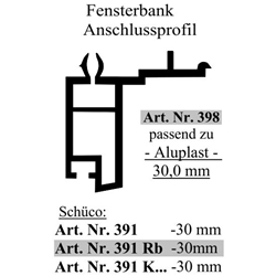 Fensterbankanschlußprofil System Schüco 30mm weiß (a 6,00 Meter) Nr. 391