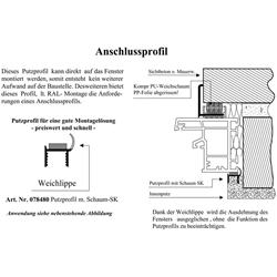 Putzprofil innen mit 3mm SK Abdeckung gelb (a 6,00 Meter) Nr. 078480