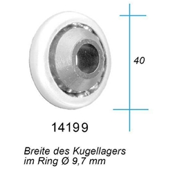 Metall-Kugellager 12,3mm Bohrung Breit:16mm Nr. 14199