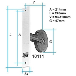 Getriebe-Einlassgurtroller, weiß, 10m, BA 214mm, einarmig Nr. 10111
