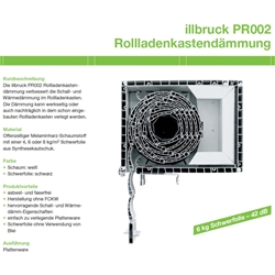 Rollladenkastendämmung AB002 hellgrau 1200x500x10mm in 6Kg/qm Schwerfolie Nr. 303210