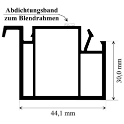 Fensterbankanschlußprofil 30x44mm Reg. bunt, System Profine 76 und 88+, Neue Ausf. (a 6,5 Meter) Nr. 315 Rb