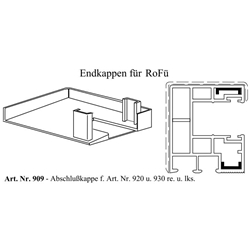 Abschlußkappe braun für Rollladenführung (a 100 Paar) Nr. 909 b passend für 920 & 930