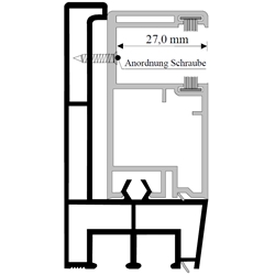 Adapterprofil 80x43m weiß schräg, mit ROFÜ 933 u. 2 Bürsten (a 18 Meter) Nr. 973/933/B2