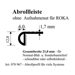 Abrollprofil 21mm für versch. Systeme, weiß mit SK (a 6 Meter) Nr. 078967