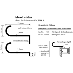 Abrollprofil 52mm schraubbar für RF 933, braun (a 6 Meter) Nr. 959-2 b