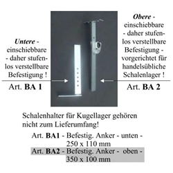 Befestigungsanker unten 250x240mm (a 1 Stück) Nr. BA1