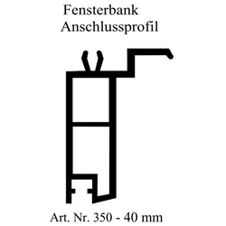 Fensterbankanschlußprofil System Veka 40mm weiß (a 6,5 Meter) Nr. 350