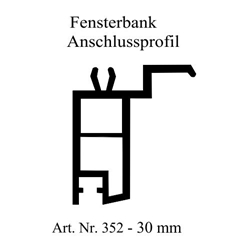 Fensterbankanschlußprofil System Veka 30mm weiß (a 6,5 Meter) Nr. 352