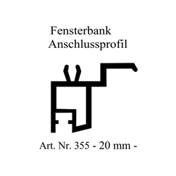 Fensterbankanschlußprofil System Veka 20mm weiß (a 6,5 Meter) Nr. 355