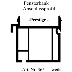 Fensterbankanschlußprofil System Thyssen-Prestige weiß (a 6,00 Meter) Nr. 365