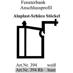 Fensterbankanschlußprofil System Schüco weiß (a 6,00 Meter) Nr. 394 Aluplast, Stöckel