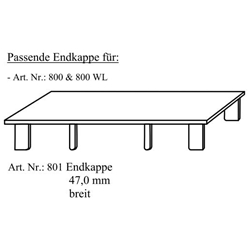 Endkappe weiß 47mm für Verbreiterung WL (a 100 Stück) Nr. 801