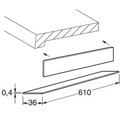 Laminatstreifen 610 610x36mm, Hellgrau Nr. 24.023.018