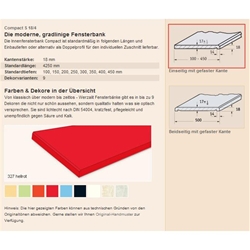 Werzalit Fensterbank-Compact (Fixmaß) 18/300 Betolit, Perlstruktur Nr. 17.634.320