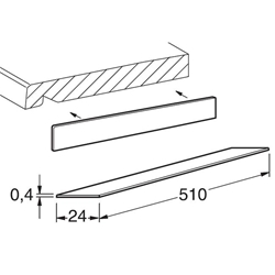 Werzalit Laminatstreifen 510/24 510x24mm, Dolomit Nr. 24.022.310