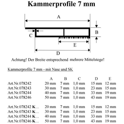 Kammerprofil 30x7mm mit SK & Nase, (a 6,00 Meter) Golden Oak 217 8001 Nr. 078243 K 8001, 217 8001-167 Golden Oak [13]
