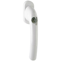 Hoppe Fenstergriff Tokyo 0710S/U26 45mm Stift F9016 weiß 2W/153 abschließbar, mit Schrauben M5x55mm, Schließungsnr. 2W153-EW Nr. 1917697