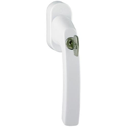 Hoppe Fenstergriff Luxembourg 099S/U26 TBT 4, 38mm Stift F9016 weiß, 10mm Nocken abschließbar, Schließungsnr. 2W-153 Nr. 3367641