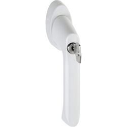 Hoppe Fenstergriff Brest 0739S/US954 Secu100 + Secustik, F9016 verkehrsweiß 42-52mm Stift, längenvariabel, abschließbar mit Schrauben M5x55/60mm, Schließungsnr. H001-EW Nr. 11607658