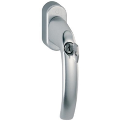 Hoppe Fenstergriff Atlanta 0530S/US952 Secu100 + Secustik F1 Alu Natur, 20-30mm Stift, längenvariabel, abschließbar mit Schrauben M5x35/40mm, Schließungsnr. H001-EW Nr. 10763984