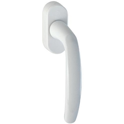 Hoppe Fenstergriff Atlanta 0530/US952 mit Aufdruck NIVEAU, Secustik F9016 Verkehrsweiß, Stift 32-42mm, längenvariabel, mit Schrauben M5x45/50mm 12mm Nocken Nr. 11598207