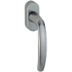 Hoppe Fenstergriff Atlanta 0530/US952 mit Aufdruck NIVEAU, Secustik F9 Alu Stahl, Stift 32-42mm, längenvariabel mit Schrauben M5x45/50mm 12mm Nocken Nr. 11598190