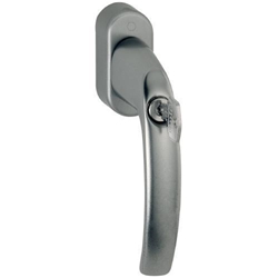 Hoppe Fenstergriff Atlanta 0530S/US952 mit Aufdruck NIVEAU, Secu100 + Secustik F9 Alu Stahl, Stift 32-42mm, längenvariabel abschließbar, mit Schrauben M5x50/55mm 12mm Nocken Nr. 11598608