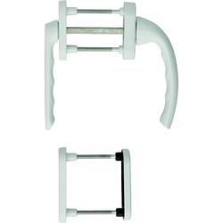 Hoppe Balkon-/Fenstertür-Griffgarnitur, PZ, Tôkyô 099KH/66N/U26/0710/66NS/49PNS (flach), Alu, F9016 verkehrsweiß, mit Stütznocken, Ø 12mm, verdeckt verschraubt, mit Schrauben, TS 63-68mm Nr. 8127433