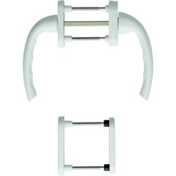 Hoppe Balkon-/Fenstertür-Griffgarnitur, PZ, Tôkyô 0710RH/66N/U26/0710/66NS/49PNS (runder Hals), Alu, F9016 verkehrsweiß, mit Stütznocken, Ø 10mm, verdeckt verschraubt, mit Schrauben, TS 68-73mm Nr. 1927297