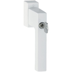 Hoppe Fenstergriff Toulon 0737S/US947 Secu100 + Secustik längenvariabeler Stift 20-30mm F9016 weiß abschließbar mit Schrauben M5x35/40mm, Schließungsnr. H001-EW Nr. 10764910